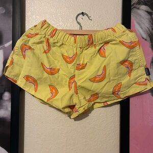 Patagonia Yellow Melon Print Women's Athletic Shorts